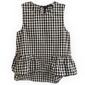 Gingham Peplum Tank Blouse Size XS